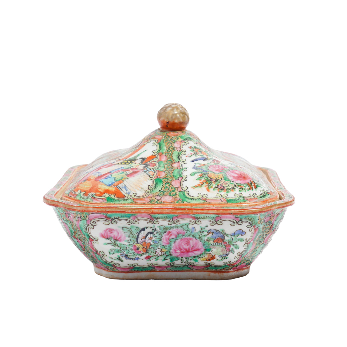 Chinese Famille Rose medallion covered serving dish, 1875-1900