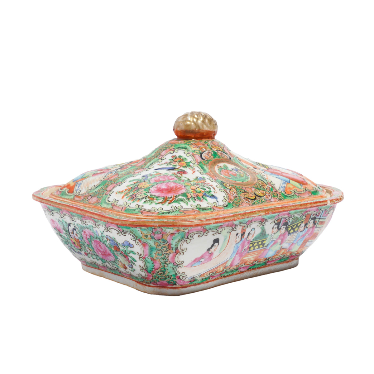 Chinese Famille Rose medallion covered serving dish, 1875-1900