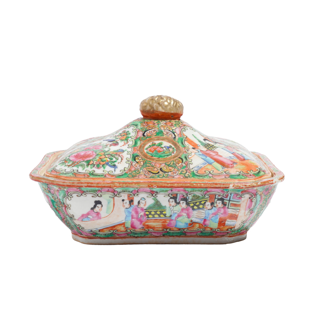 Chinese Famille Rose medallion covered serving dish, 1875-1900