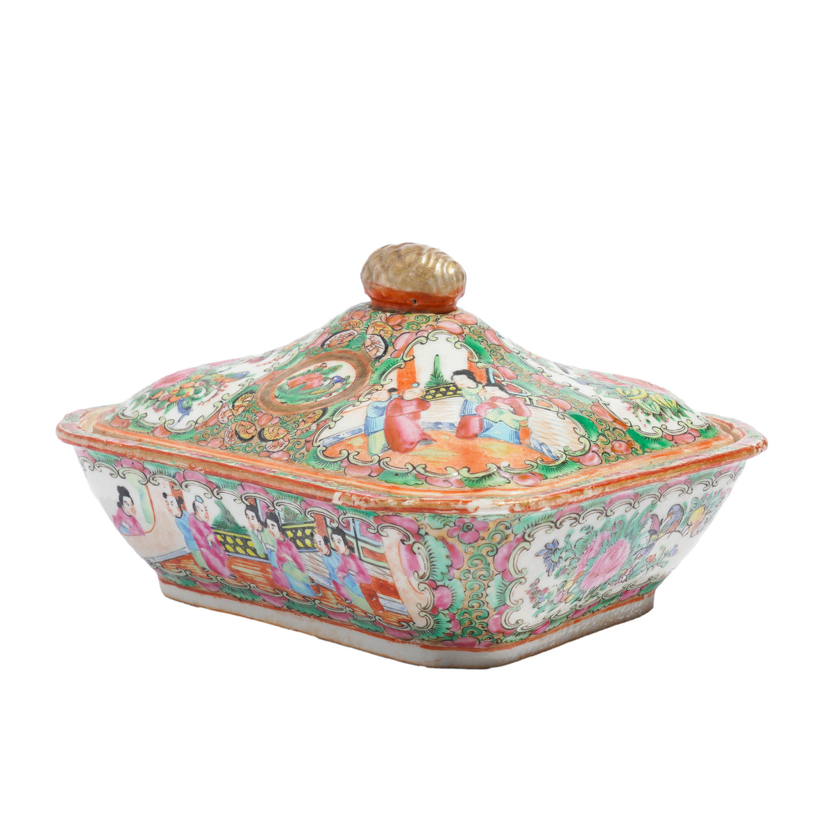 Chinese Famille Rose medallion covered serving dish, 1875-1900