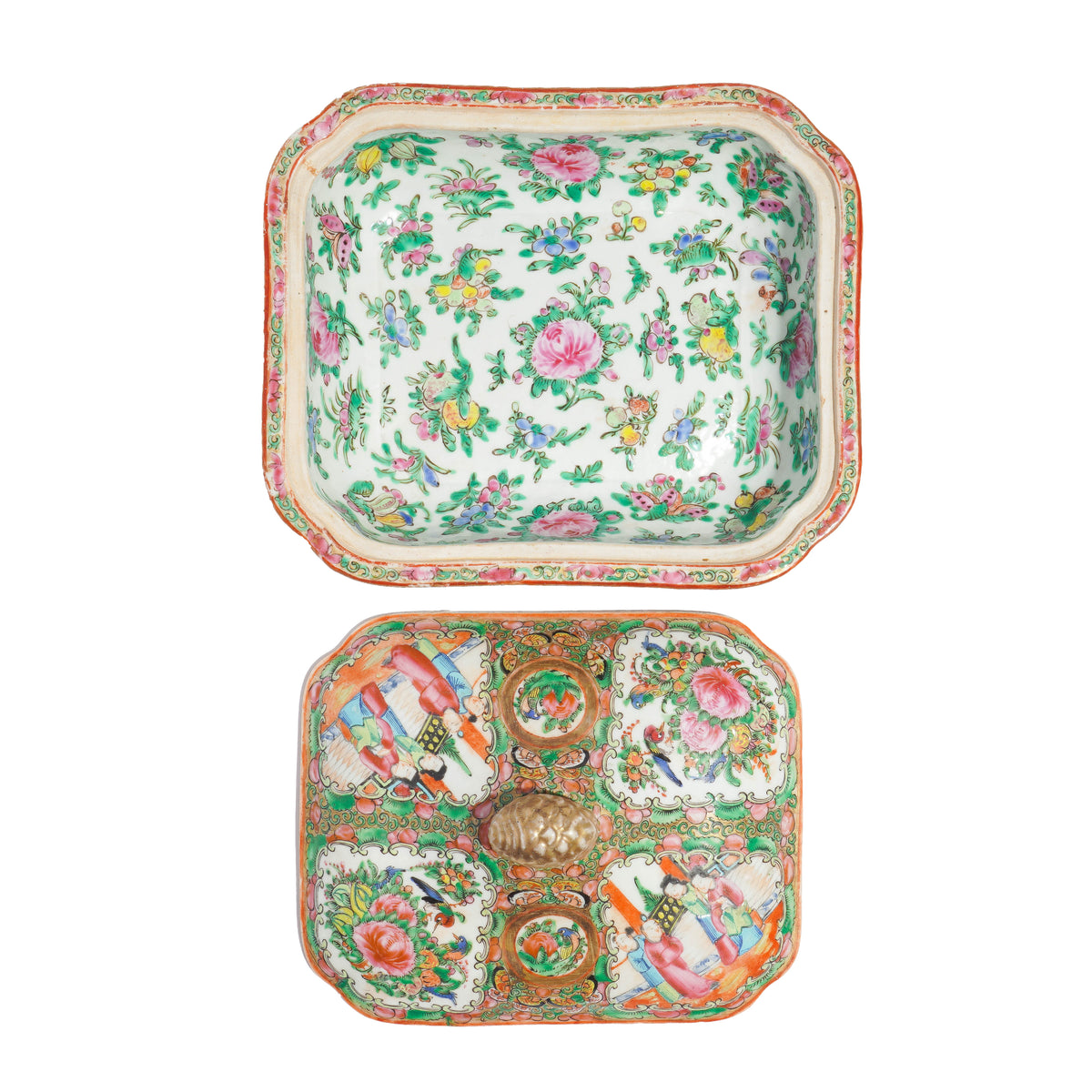 Chinese Famille Rose medallion covered serving dish, 1875-1900