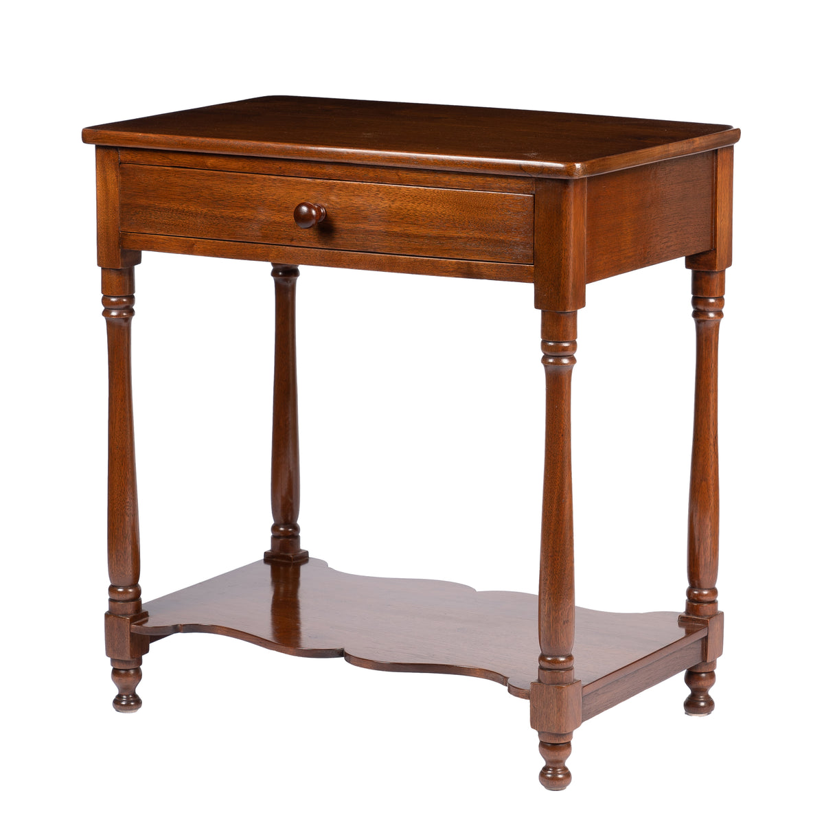Delaware Valley walnut single-drawer stand, 1810-20