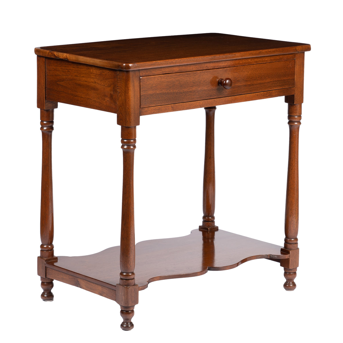 Delaware Valley walnut single-drawer stand, 1810-20