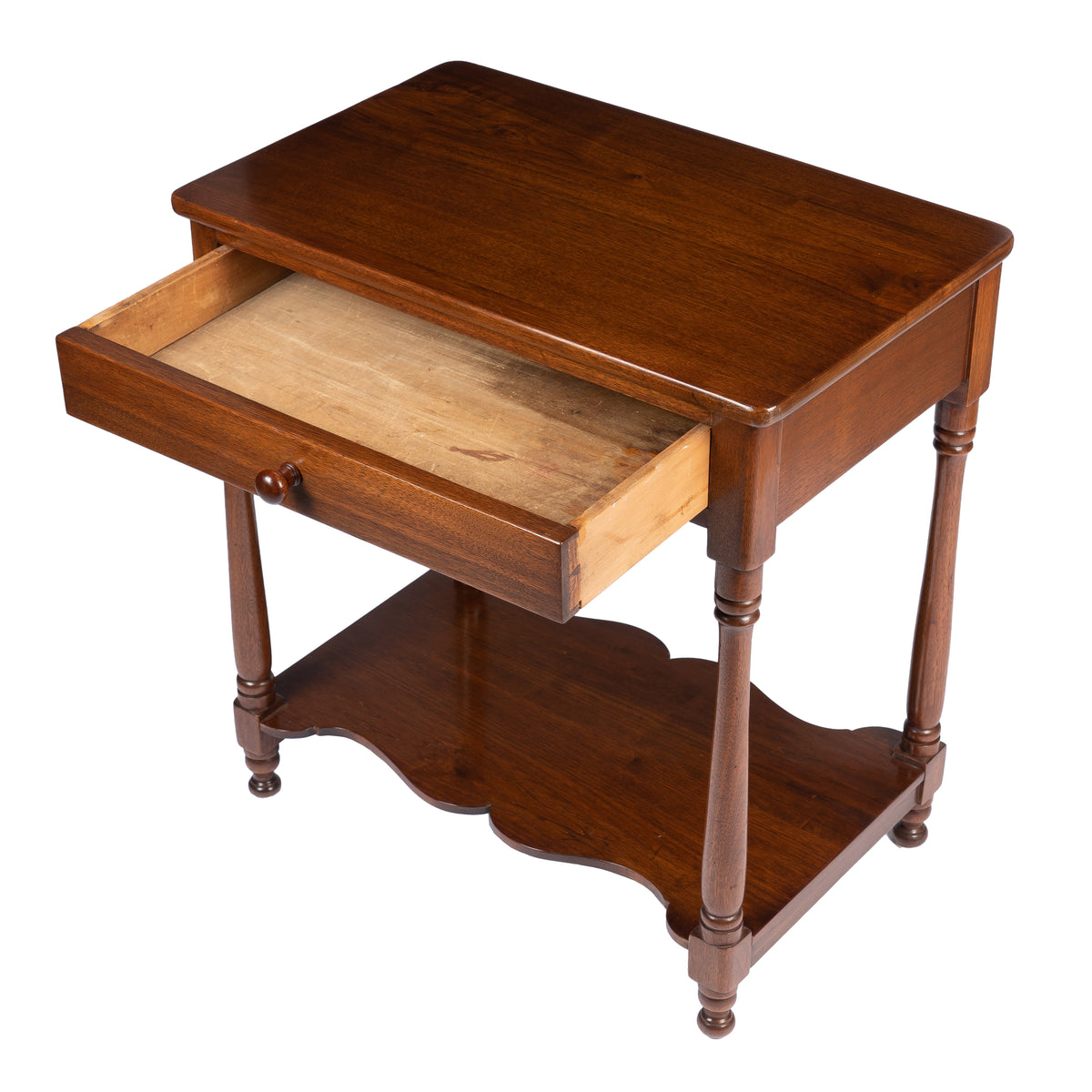 Delaware Valley walnut single-drawer stand, 1810-20