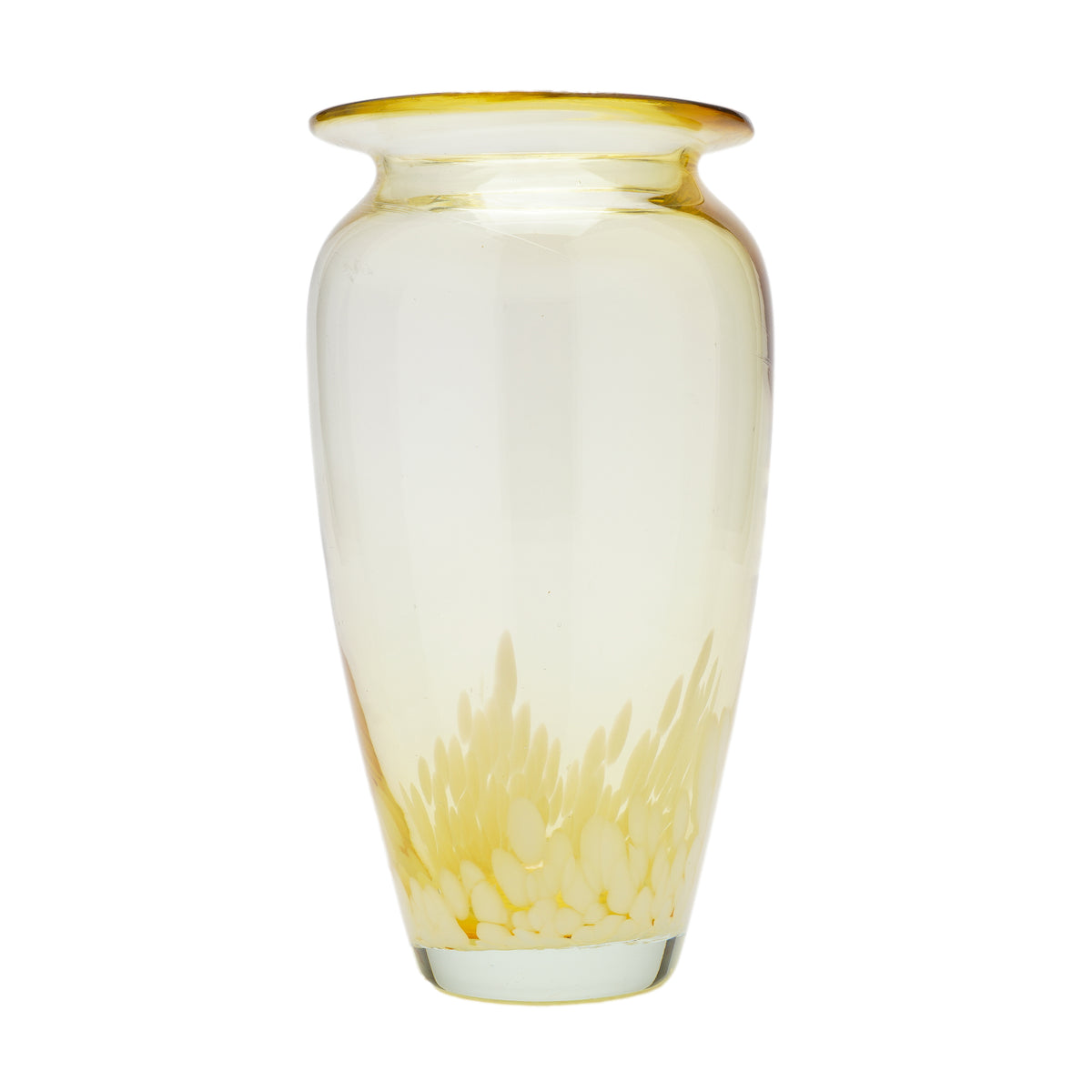 Tarnowiec attributed amber blown glass vase, c. 1950-60