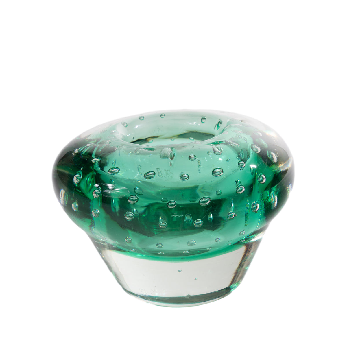 Italian Murano bullicante green cased glass bowl, 1950's