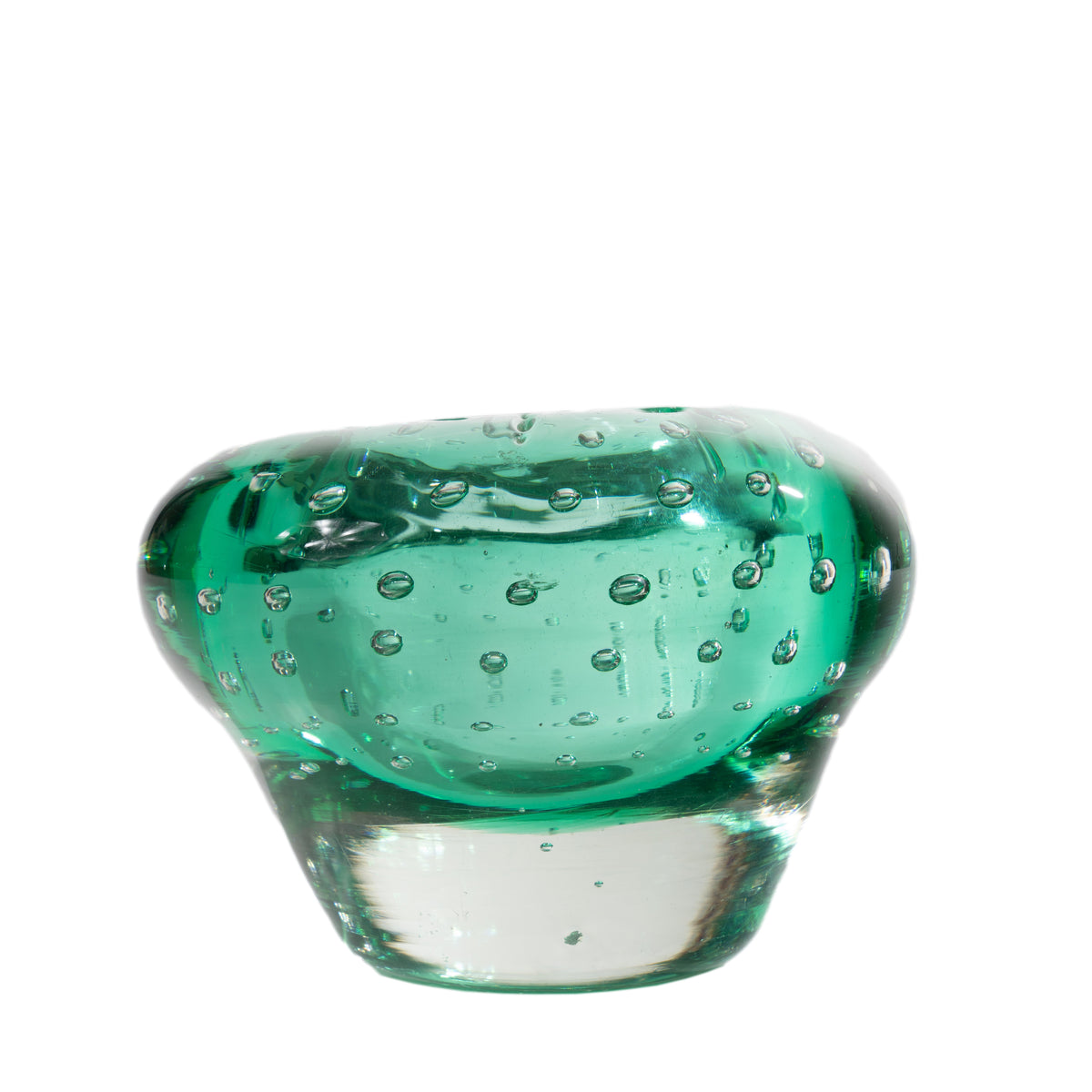 Italian Murano bullicante green cased glass bowl, 1950's