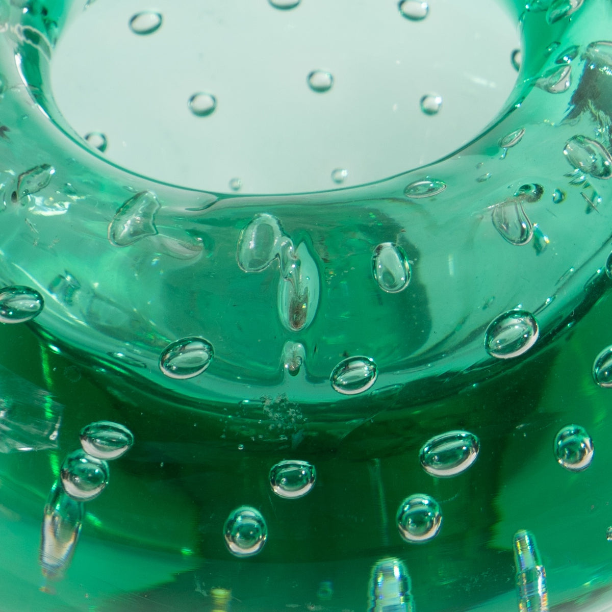 Italian Murano bullicante green cased glass bowl, 1950's