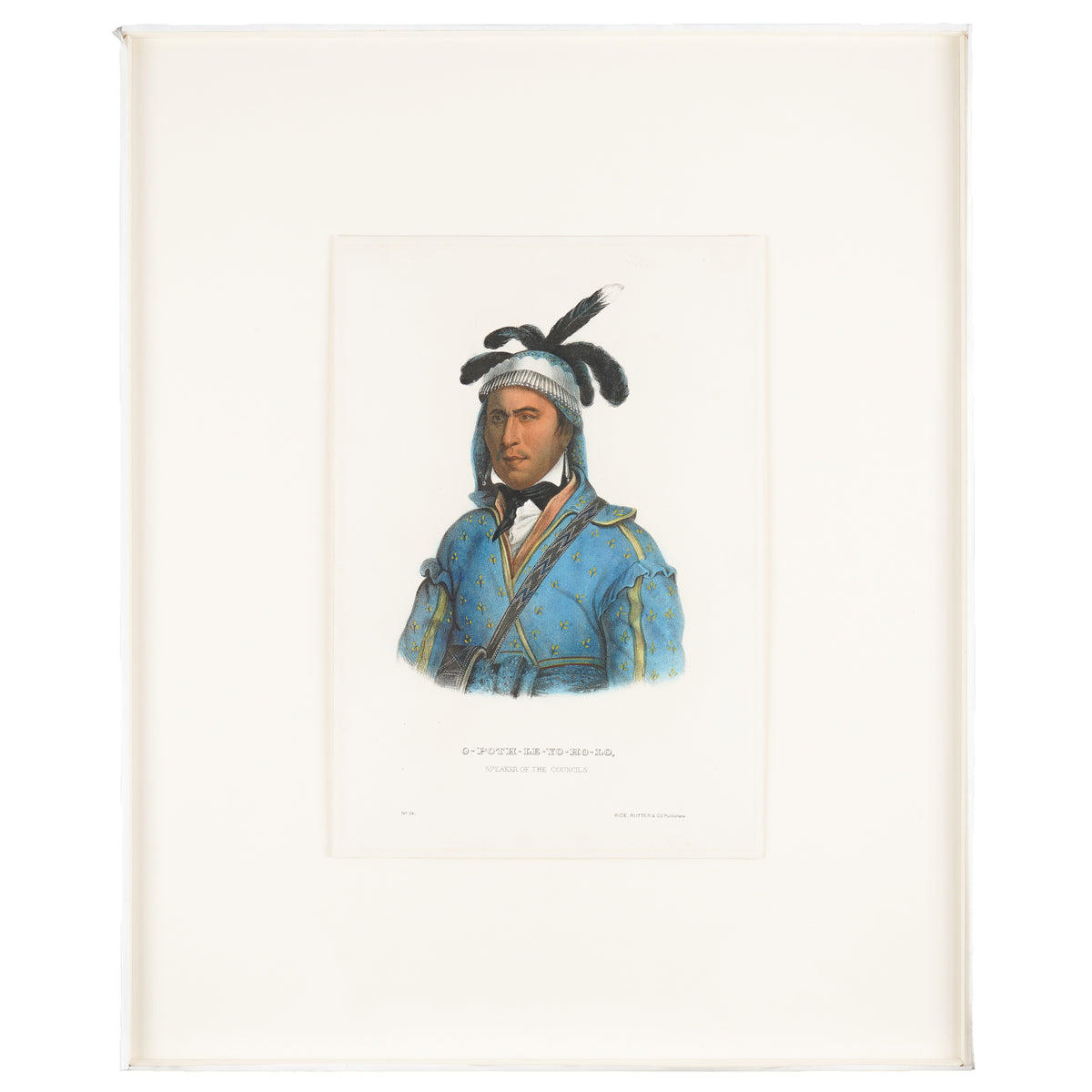 McKenney and Hall "O-Poth-Le-Yo-Ho-Lo" hand-colored lithograph after Charles Bird King, c. 1865-70