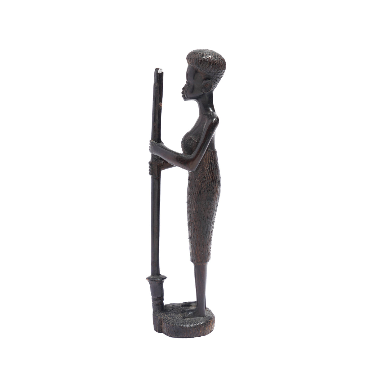 Carved Kenyan ebony village figures, set of six, 1950-70