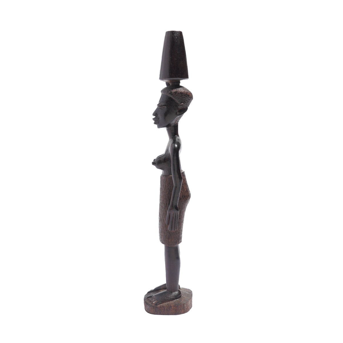 Carved Kenyan ebony village figures, set of six, 1950-70
