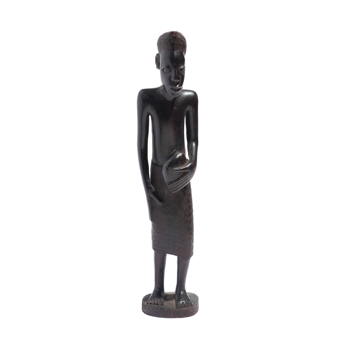 Carved Kenyan ebony village figures, set of six, 1950-70
