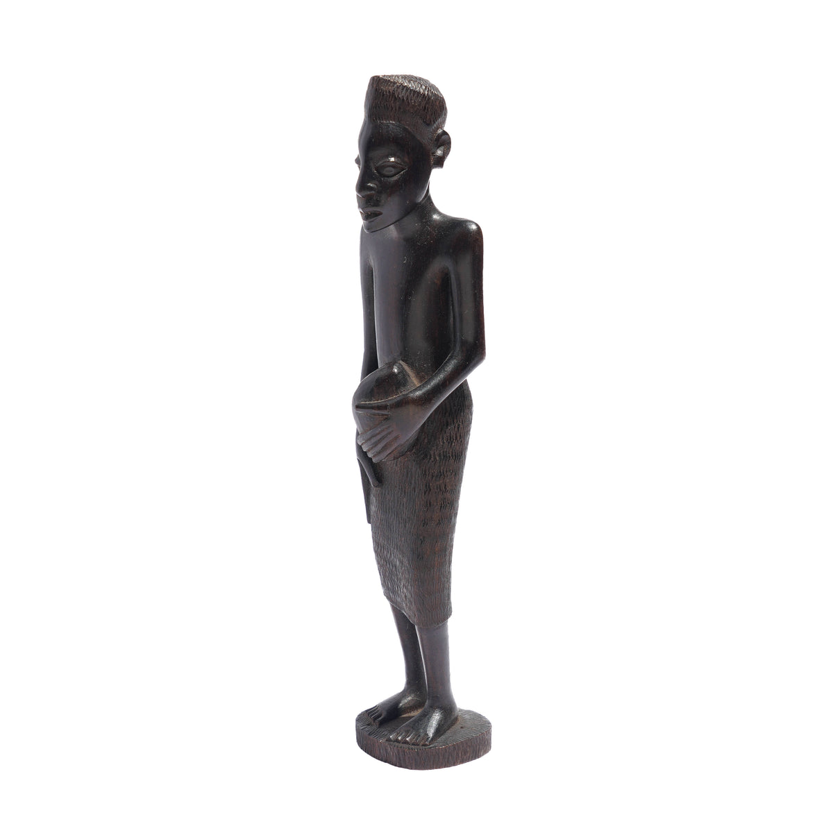 Carved Kenyan ebony village figures, set of six, 1950-70