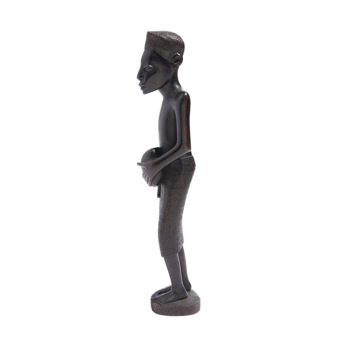 Carved Kenyan ebony village figures, set of six, 1950-70