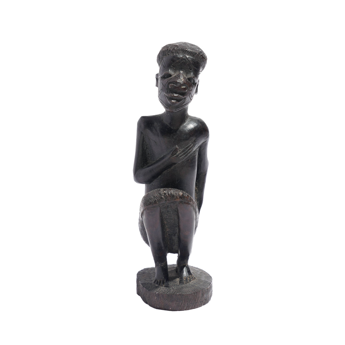 Carved Kenyan ebony village figures, set of six, 1950-70