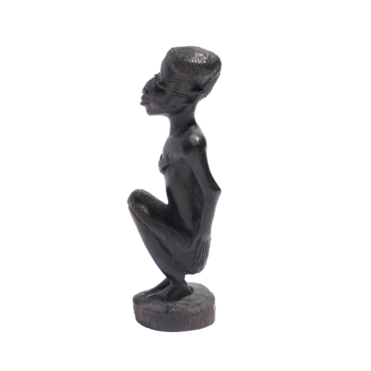 Carved Kenyan ebony village figures, set of six, 1950-70