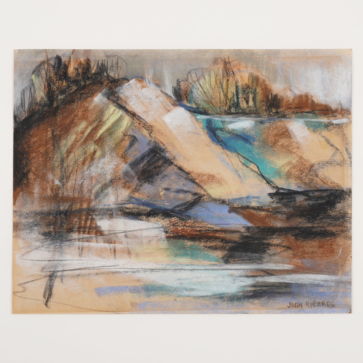Mixed media abstract landscape