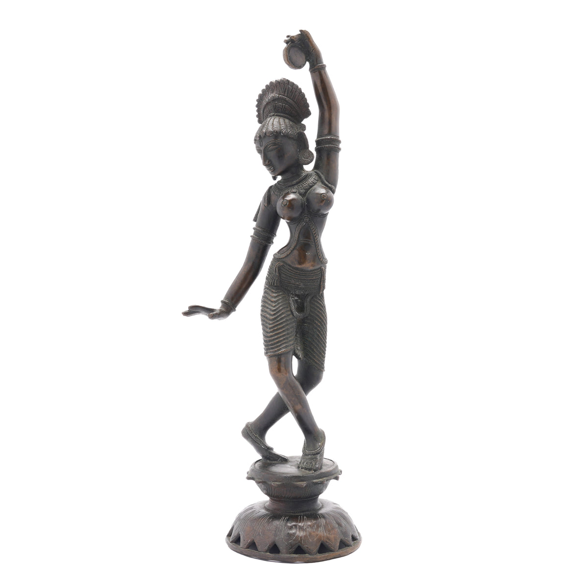 Pair of cast bronze Hindu figures of Parvati & Shiva, c. 1800's