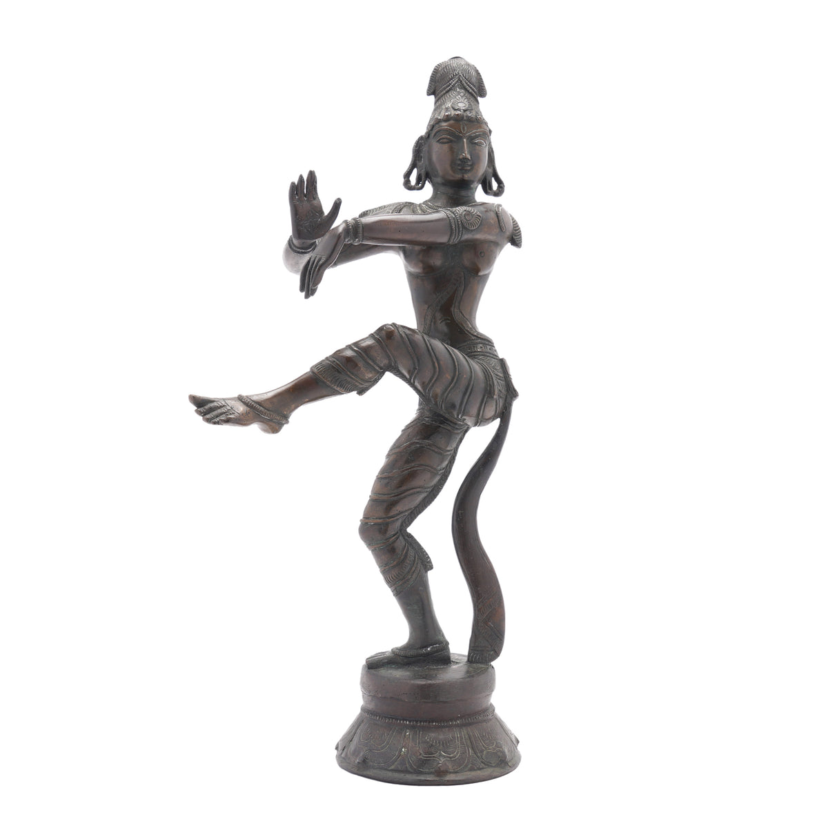 Pair of cast bronze Hindu figures of Parvati & Shiva, c. 1800's