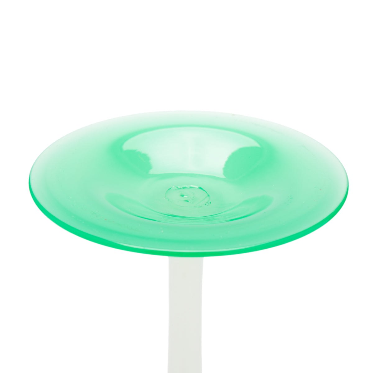 Steuben jade green and white opaline glass candlestick, c. 1925