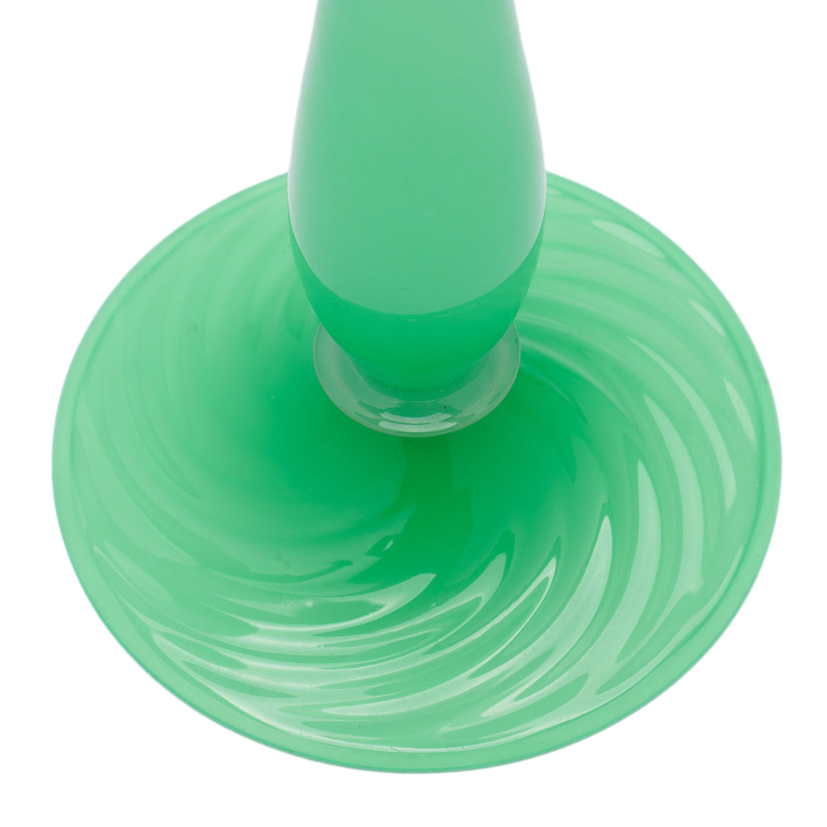 Frederick Carder-era Steuben jade and alabaster glass candlestick, 1920-1933