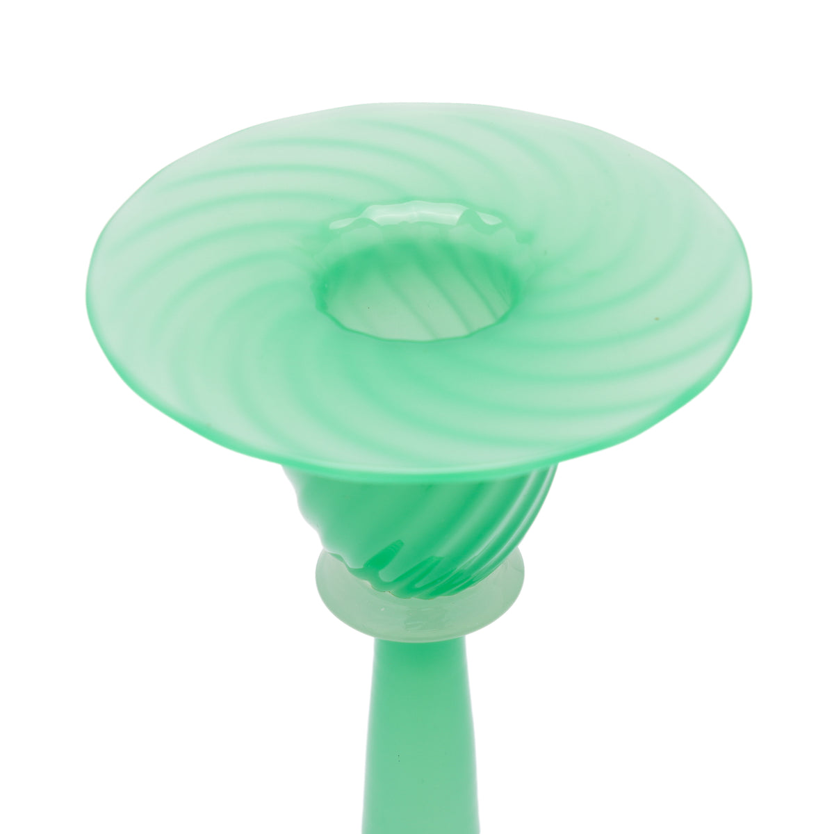 Frederick Carder-era Steuben jade and alabaster glass candlestick, 1920-1933