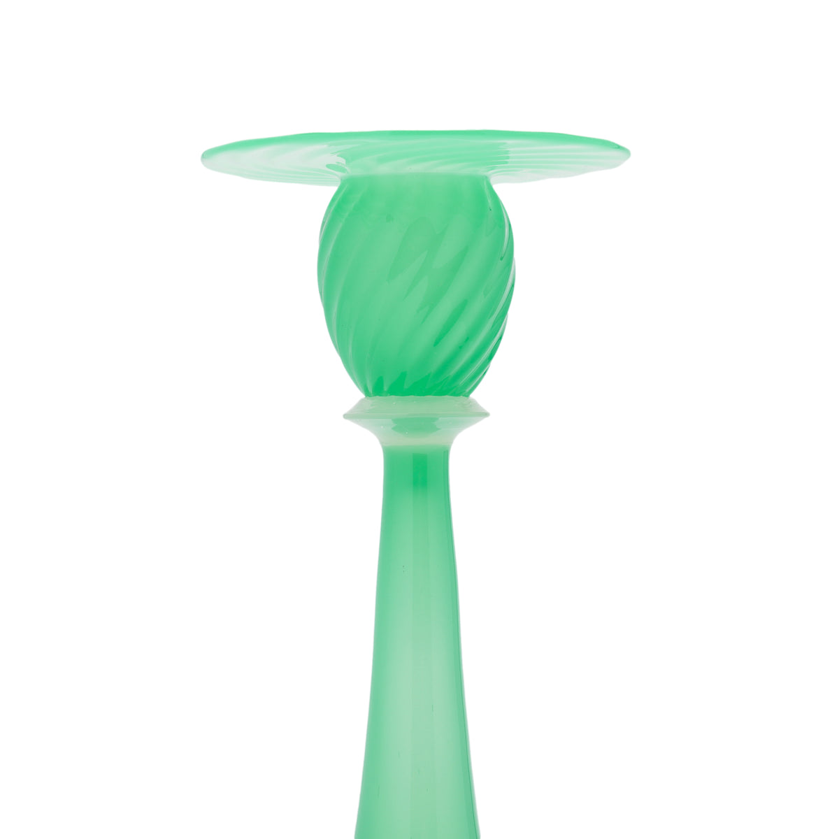 Frederick Carder-era Steuben jade and alabaster glass candlestick, 1920-1933