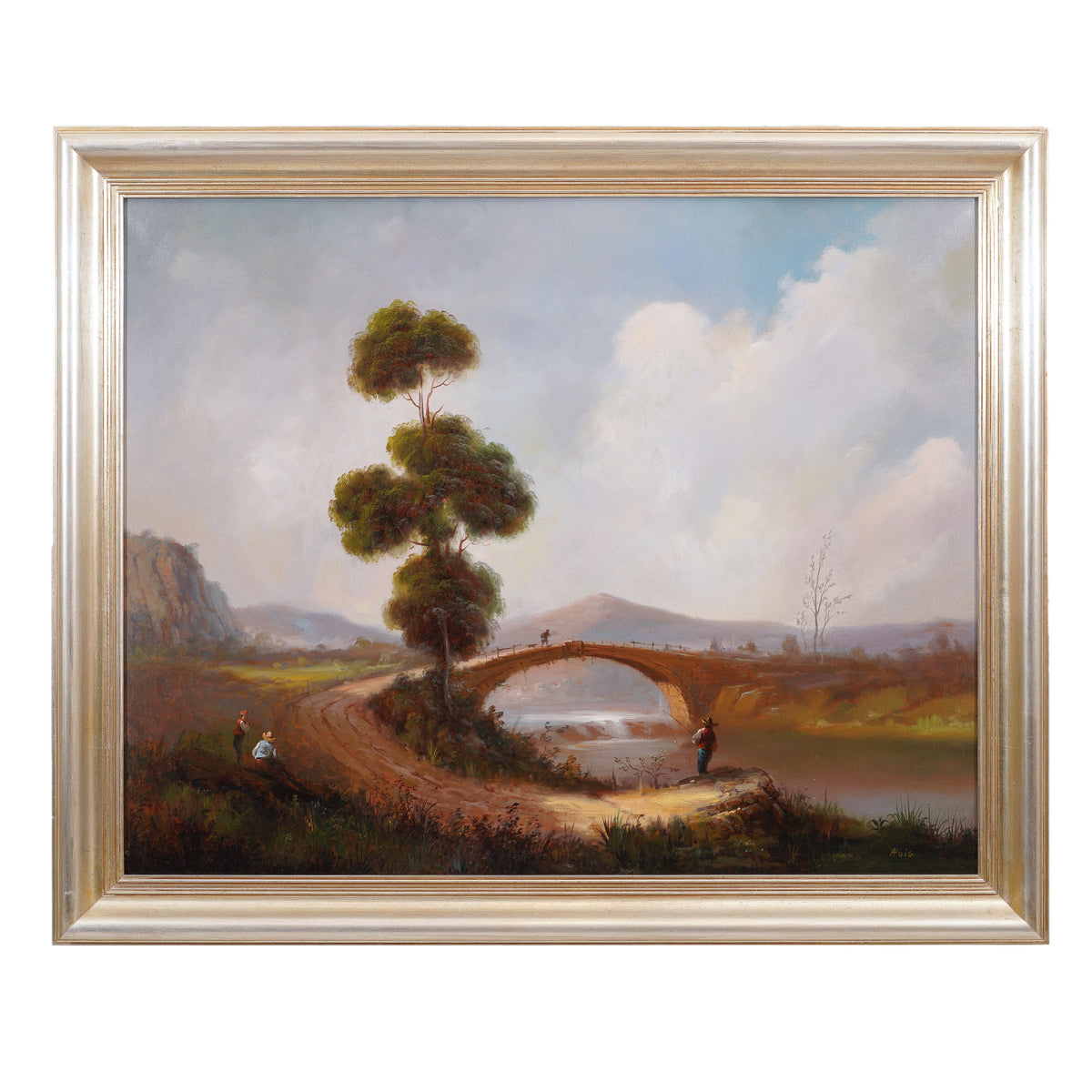A. Puig landscape oil on canvas, 1800's