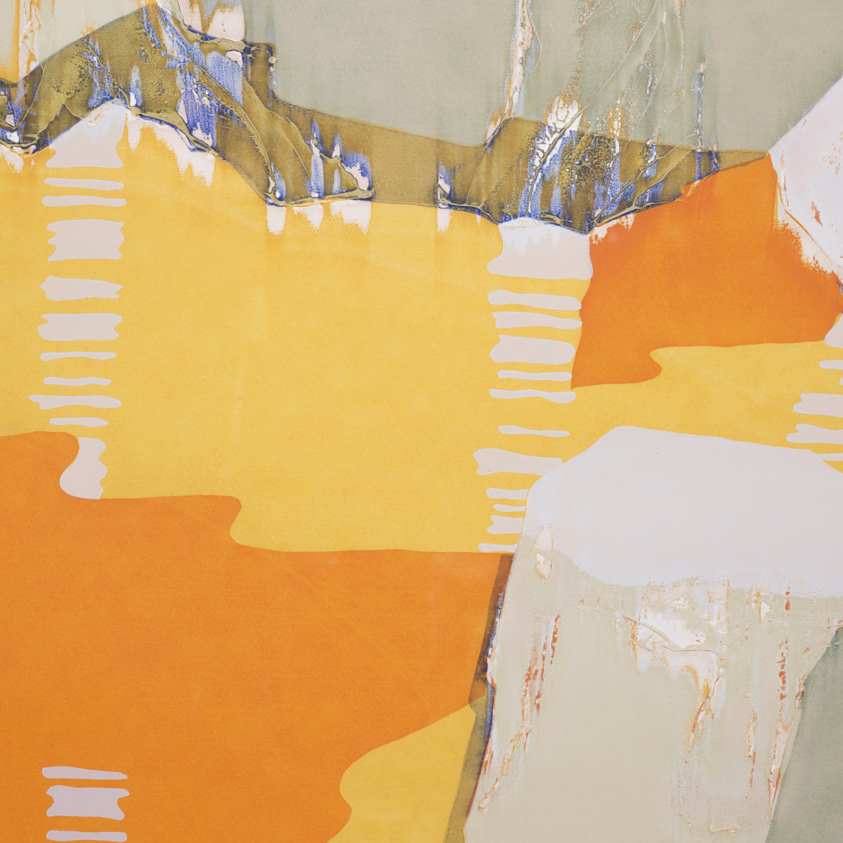 Abstract Monotype titled Pond Rocks II by Barbara Romney, 1975