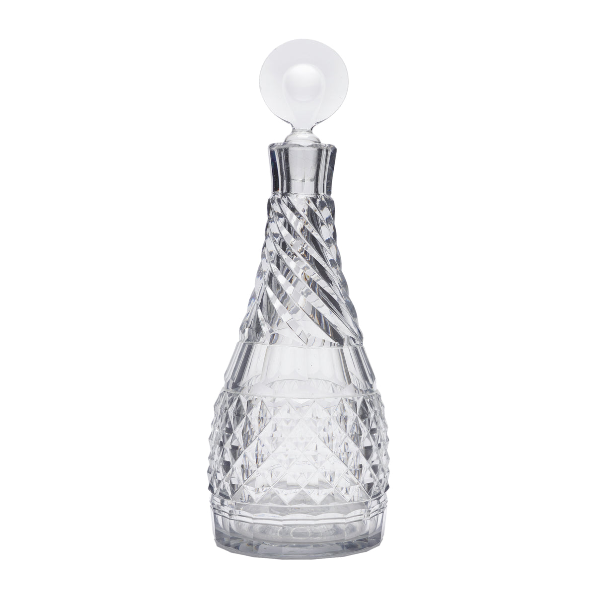 English Georgian cut glass mallet decanter, c. 1810
