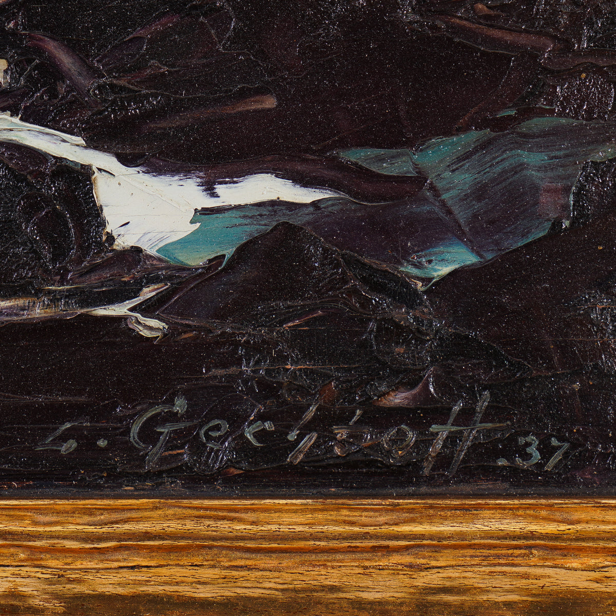 Leonid Gechtoff "Romance of the Sea" American oil on academy board, 1937