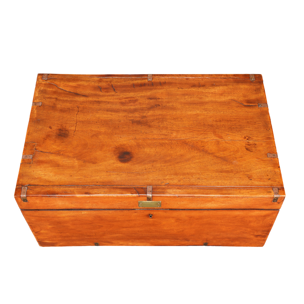 British officer’s trunk in mahogany and brass, 1830s