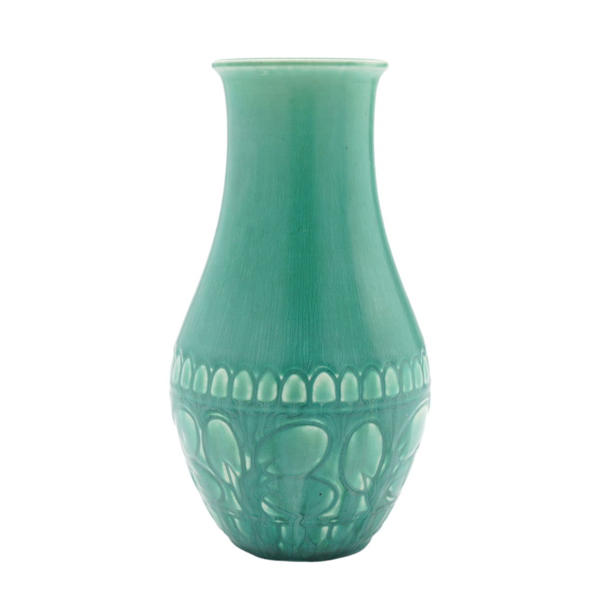 Rookwood green vellum glaze ceramic vase, 1925