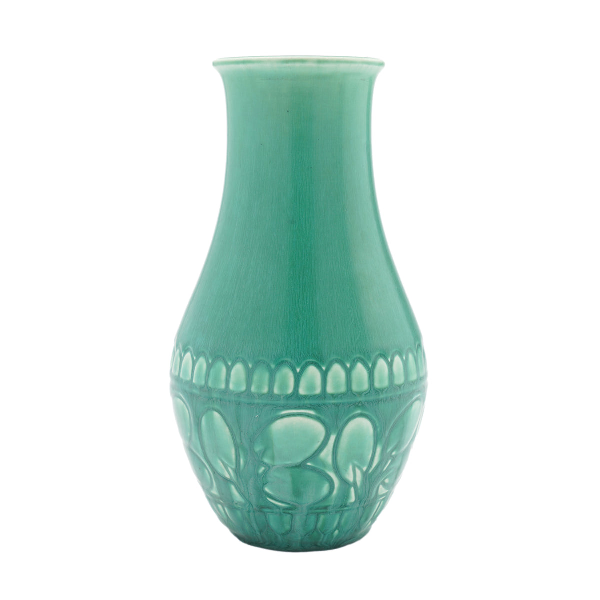 Rookwood green vellum glaze ceramic vase, 1925