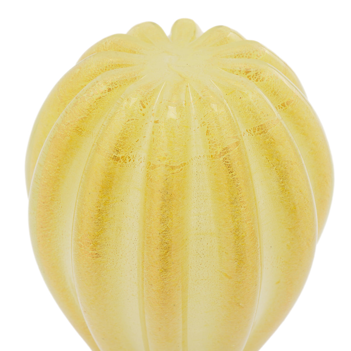 Archimede Seguso attributed Murano gold-infused ribbed blown glass vase, 1950's