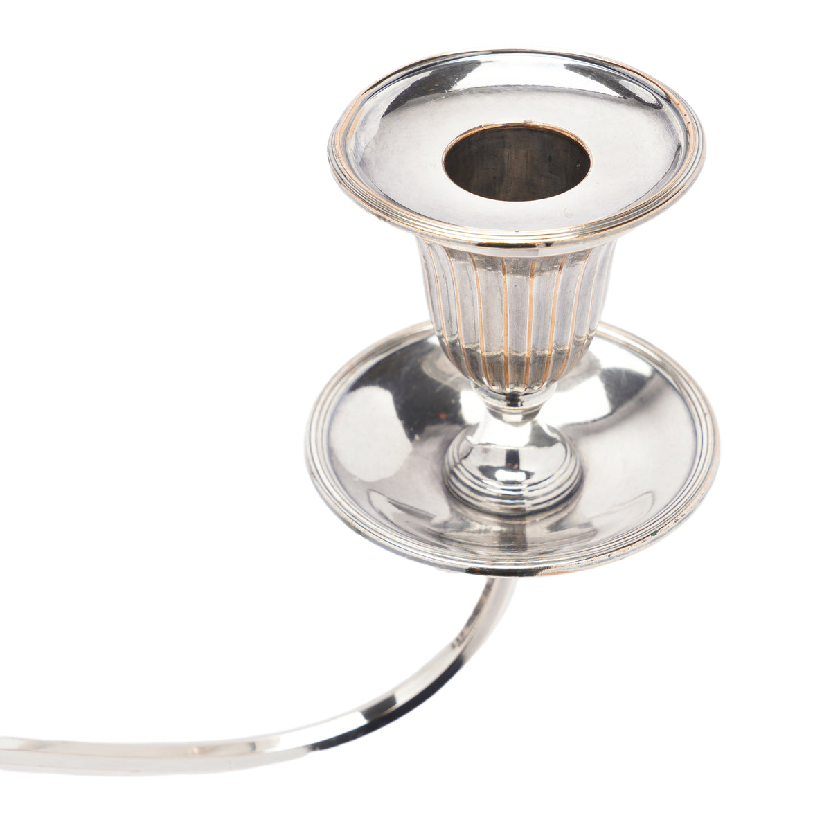 Pair of George III Old Sheffield Plate three-light candelabra, circa 1780-90