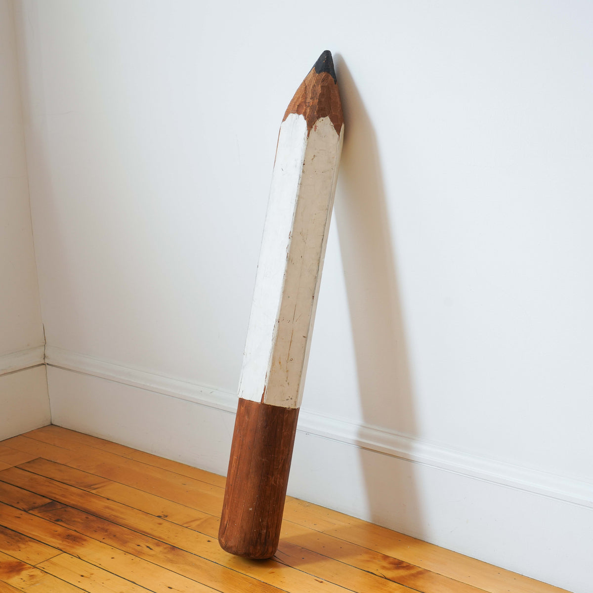 Vintage oversized carved and painted wood pencil